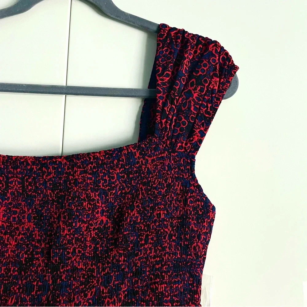Free People Tabitha Floral Sweetheart Neck Cap Sleeve Babydoll Mini Dress M NWT